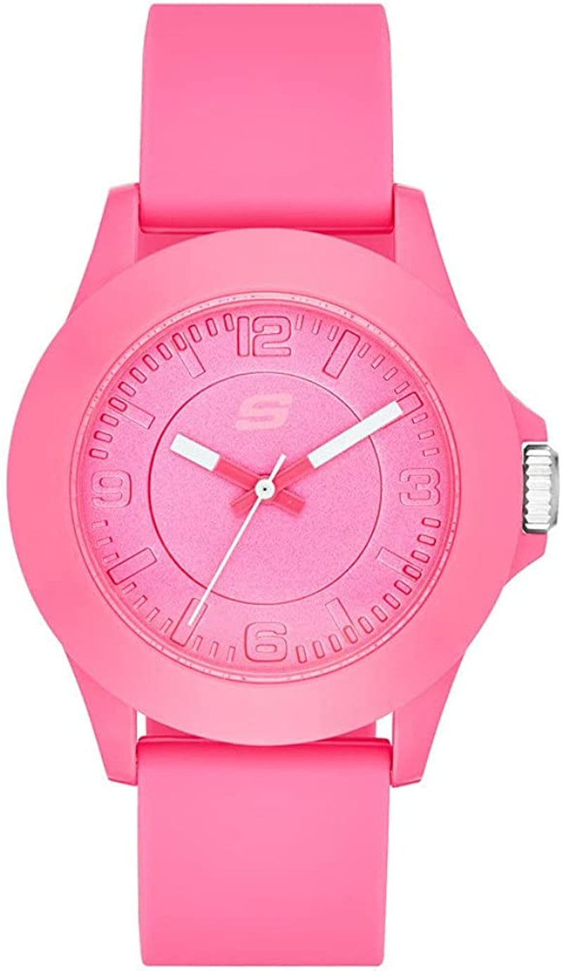 Skechers Women'S Rosencrans Mid Quartz Plastic and Silicone Casual Sports Watch Pink