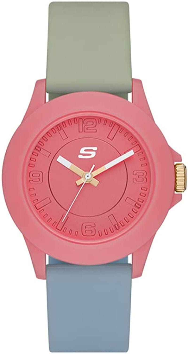 Skechers Women'S Rosencrans Mid Quartz Plastic and Silicone Casual Sports Watch Blue/Sage