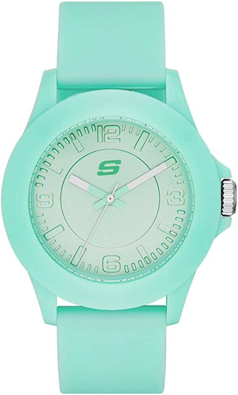 Skechers Women'S Rosencrans Mid Quartz Plastic and Silicone Casual Sports Watch Mint Green