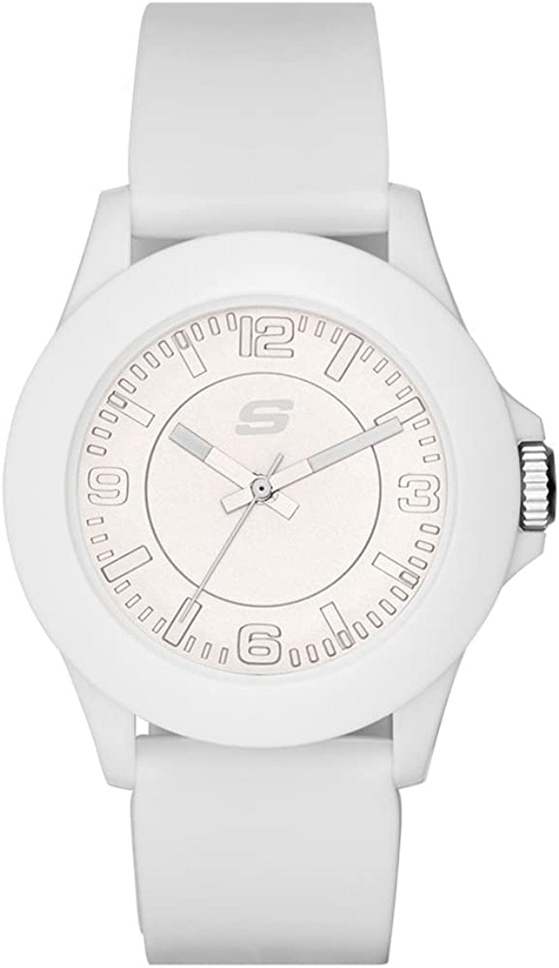 Skechers Women'S Rosencrans Mid Quartz Plastic and Silicone Casual Sports Watch White