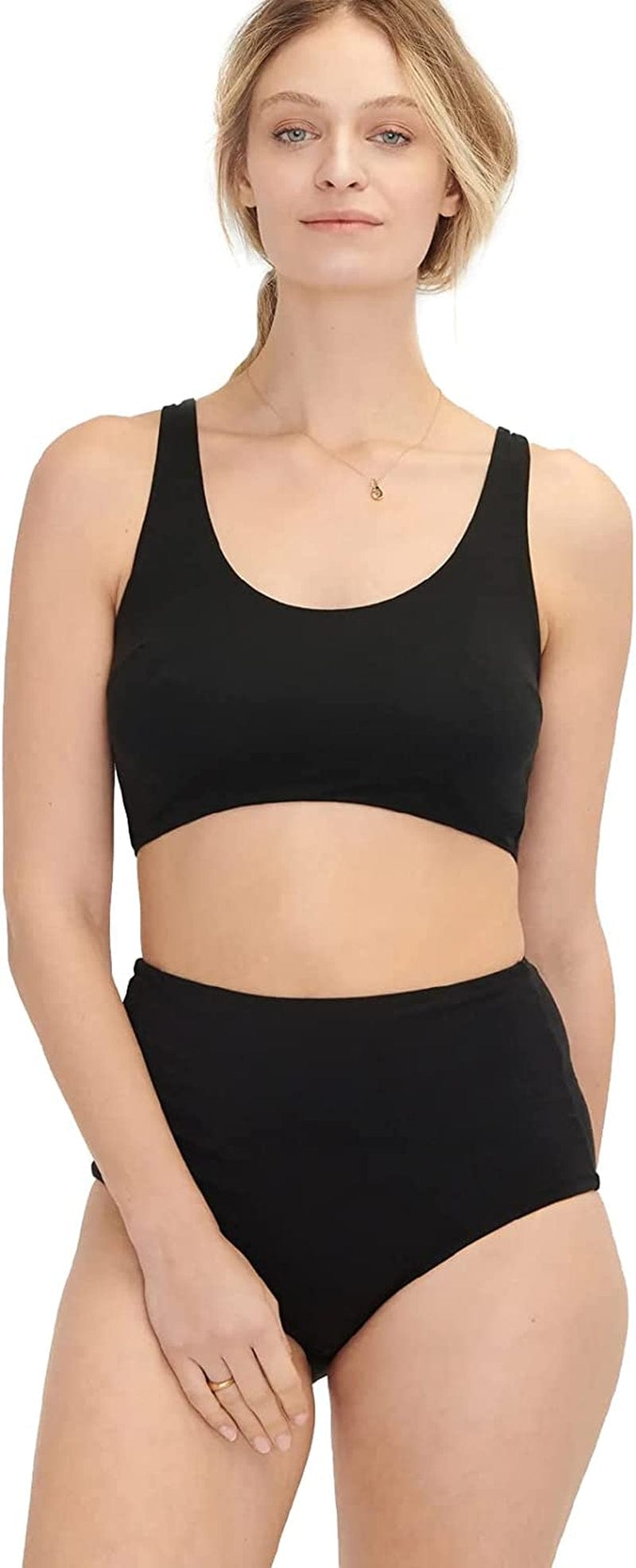 Sleep Maternity Bra | Easy for Breastfeeding, Seamless, Wireless, Day & Night Comfort with Flattering Ballet Neckline Black / Large