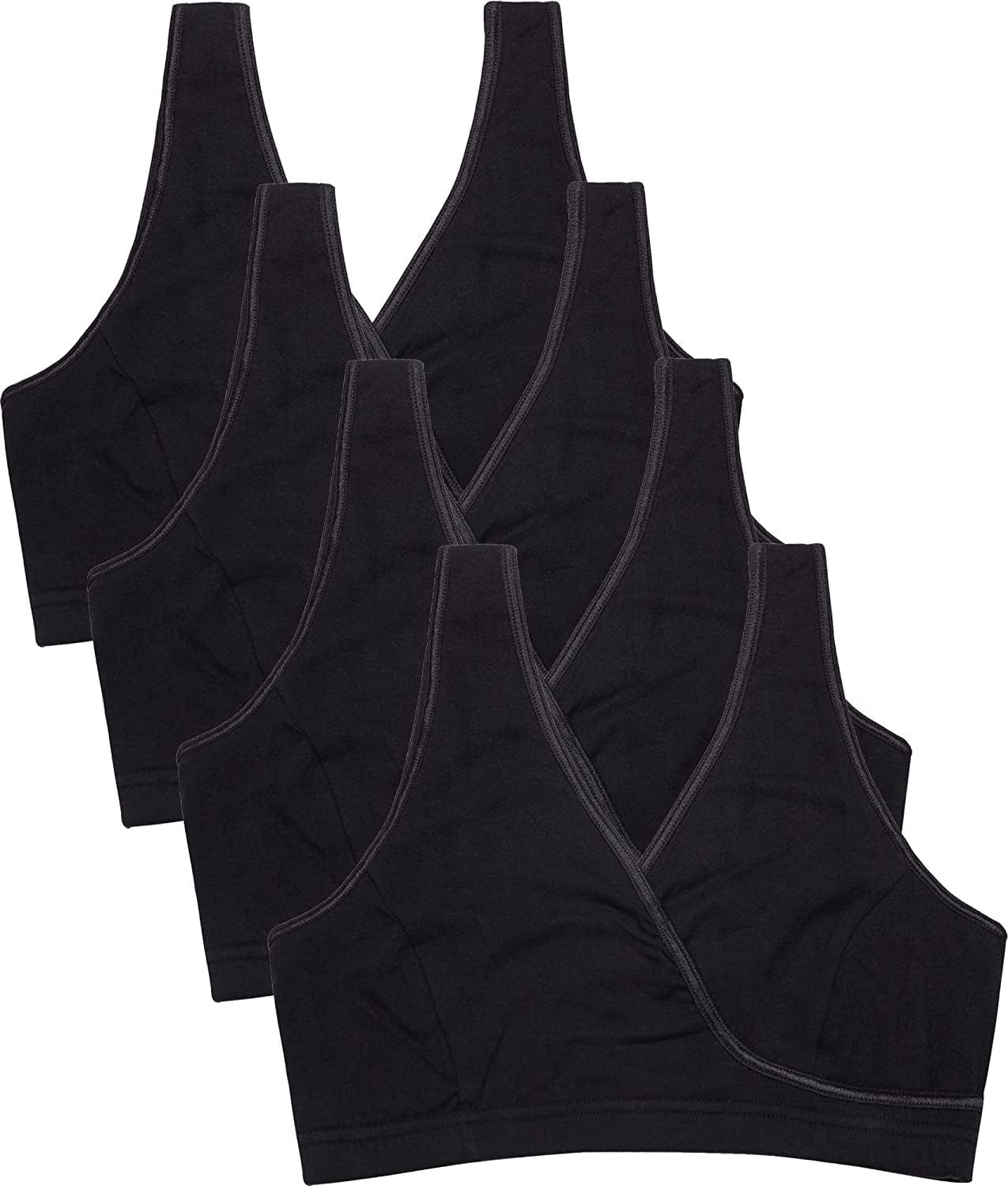 Sleep Nursing Bras Maternity Bralette Breastfeeding Cotton Pregnancy Bra A2-black/Black/Black/Black-4pcs / Large