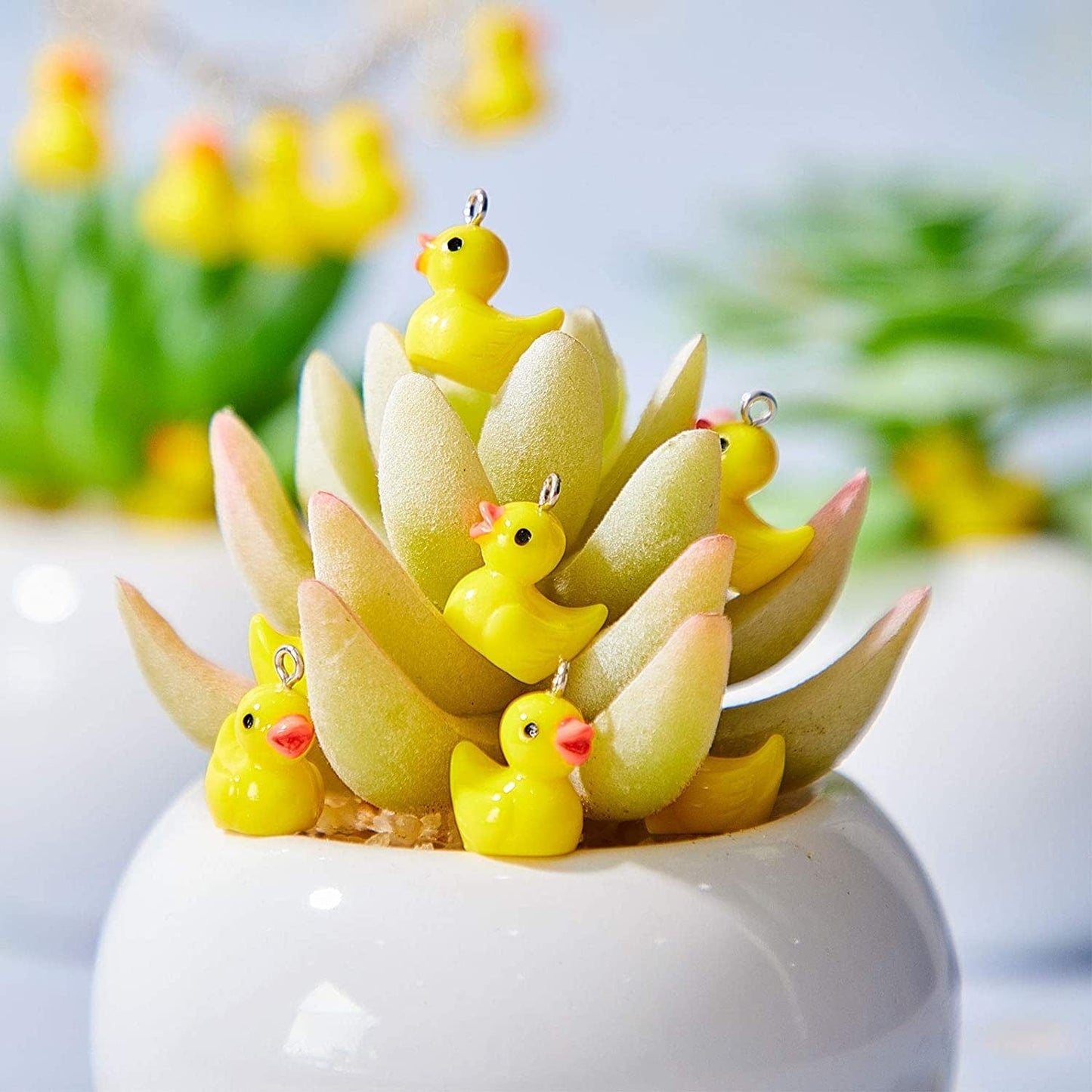 Slime Charms Ducks Mini Resin Ducks Resin Duck Charms Pendants Findings Charm DIY Duck Pendants for Bracelet Necklace Earrings Keychain Crafts (80 Pieces)