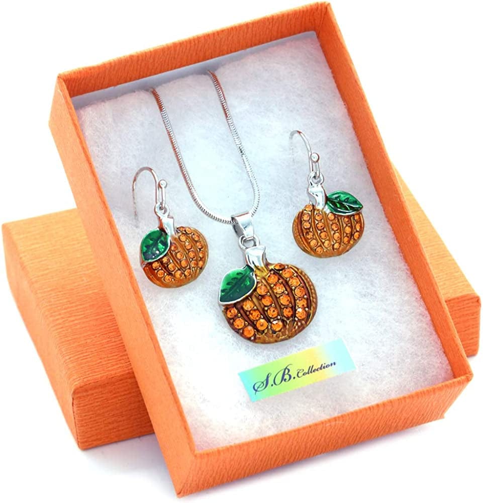 Small Cute Happy Halloween Fall Thanksgiving Pumpkins Pierced Earrings Jewelry