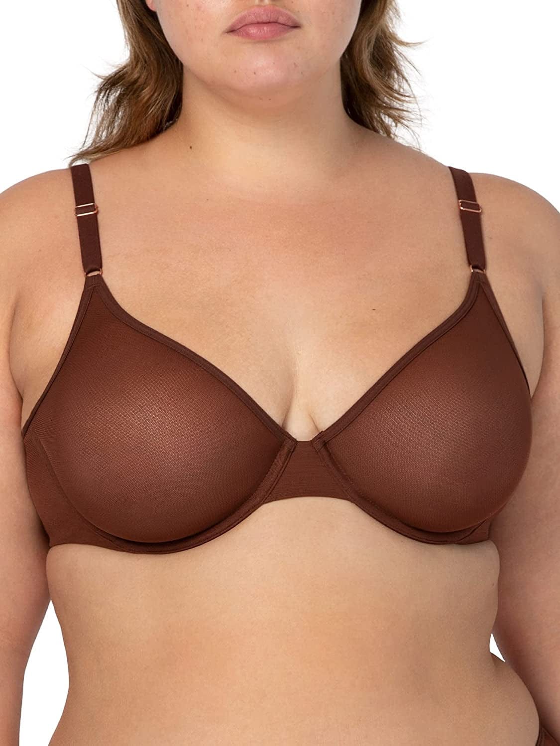 Smart & Sexy Women'S Sheer Mesh Demi Underwire Bra Chocolate / Standard / 34D