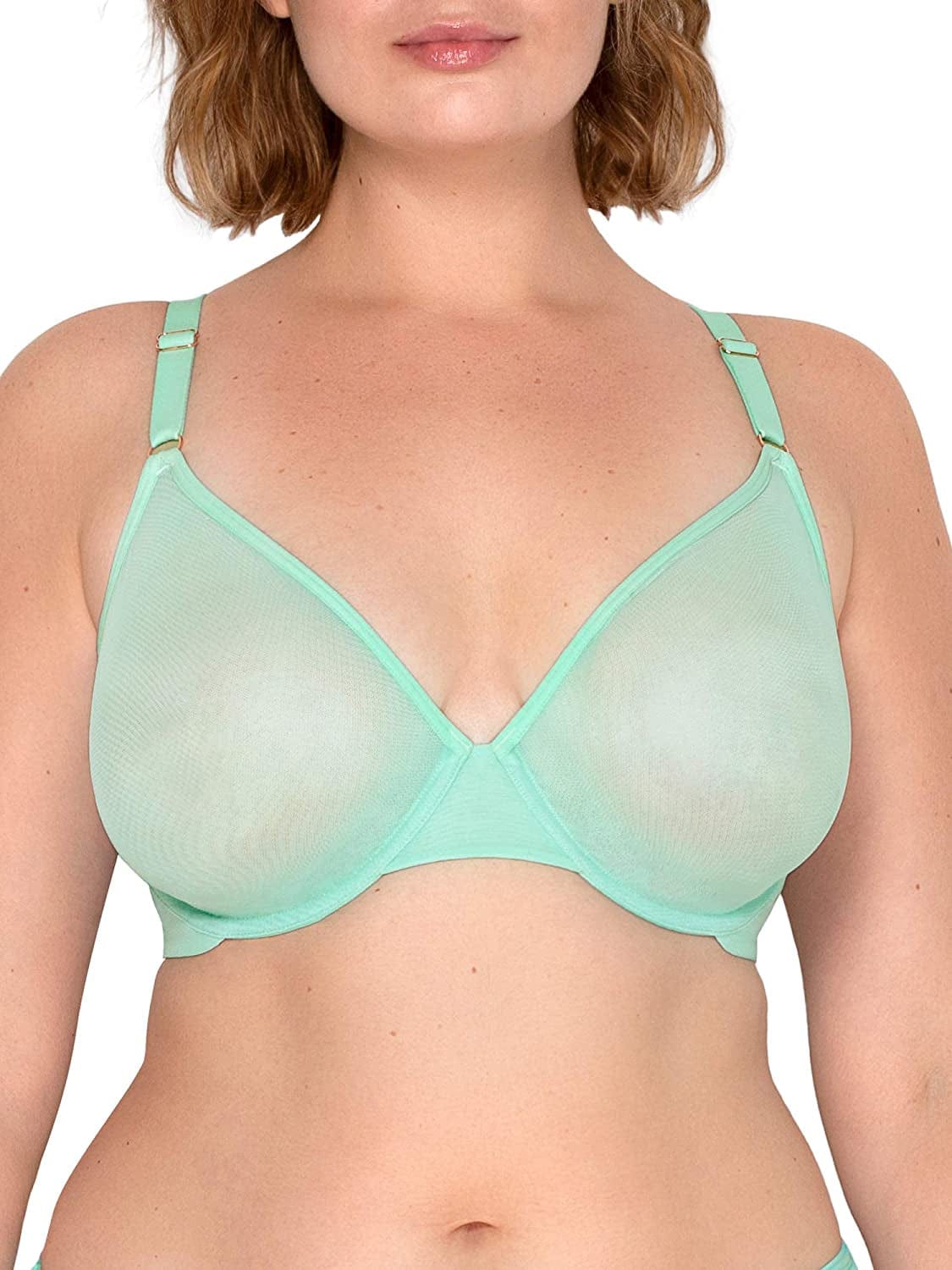 Smart & Sexy Women'S Sheer Mesh Demi Underwire Bra Mint Chip (Mesh) / Standard / 36D