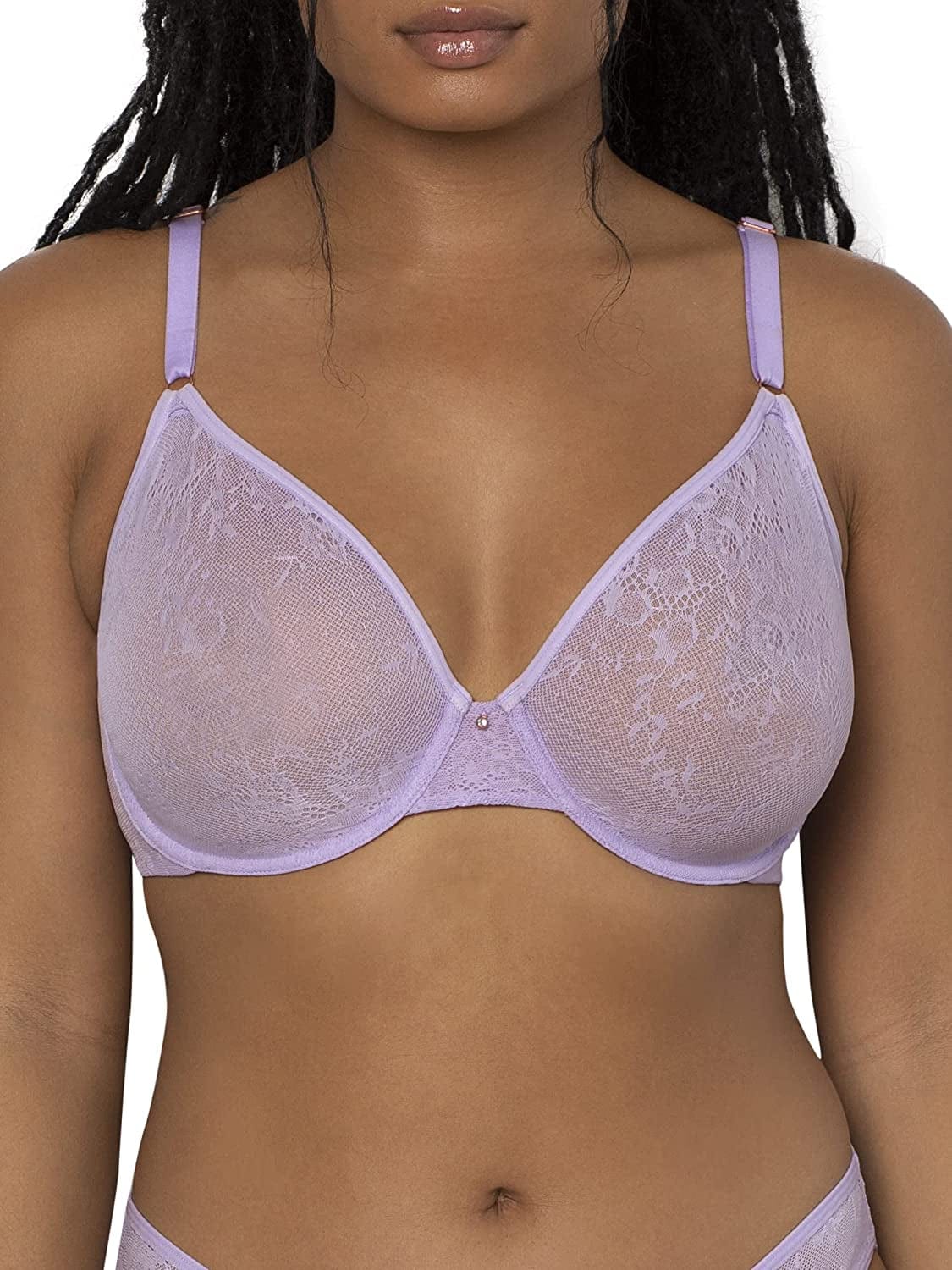 Smart & Sexy Women'S Sheer Mesh Demi Underwire Bra Lilac Iris (Smooth Lace) / Standard / 36D