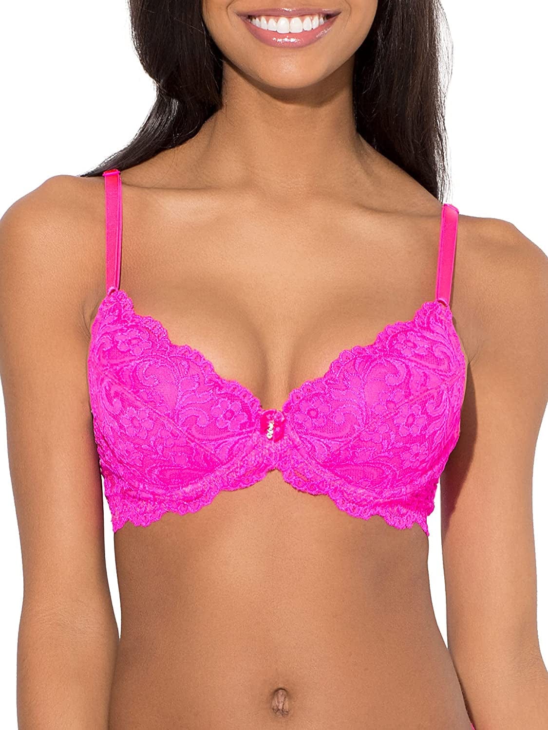 Smart & Sexy Women'S Signature Lace Push up Bra Medium Pink / 34C