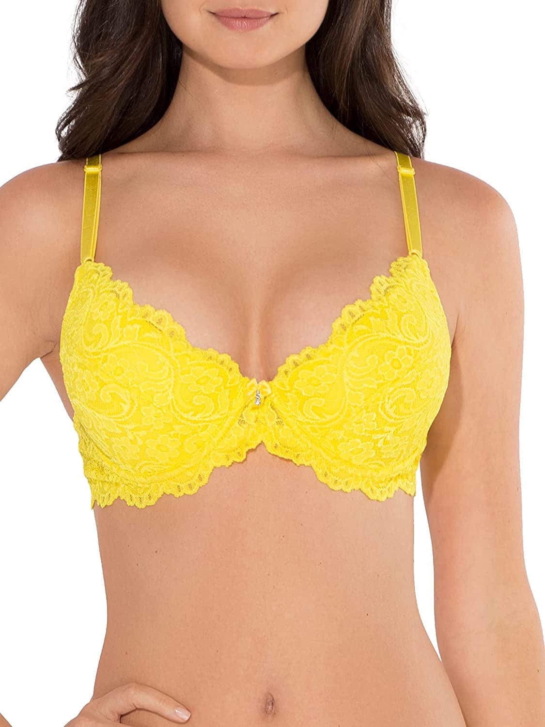 Smart & Sexy Women'S Signature Lace Push up Bra Cabana Banana / 38C