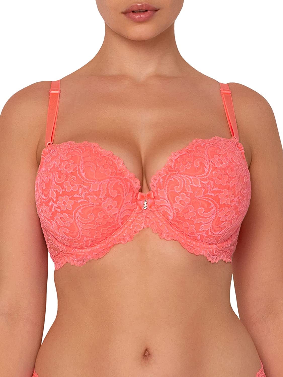 Smart & Sexy Women'S Signature Lace Push-Up Bra Punchy Peach / Standard / 40D