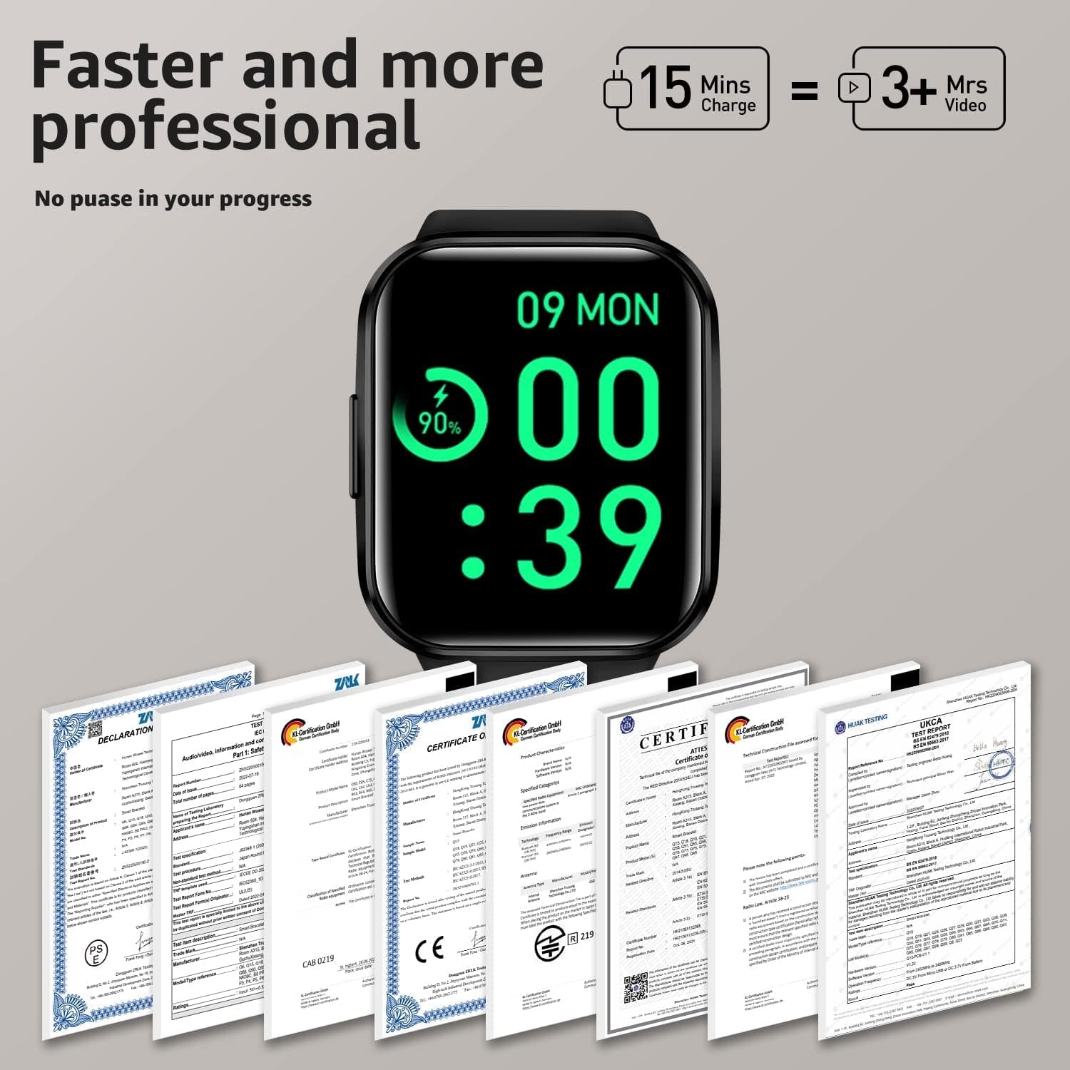 Smart Watch, Fitness Tracker with 24/7 Blood Pressure and Heart Rate Monitors, Fitness Watch with IP68 Waterproof, 1.69" HD Large Screen Smartwatch Compatible with Ios Android