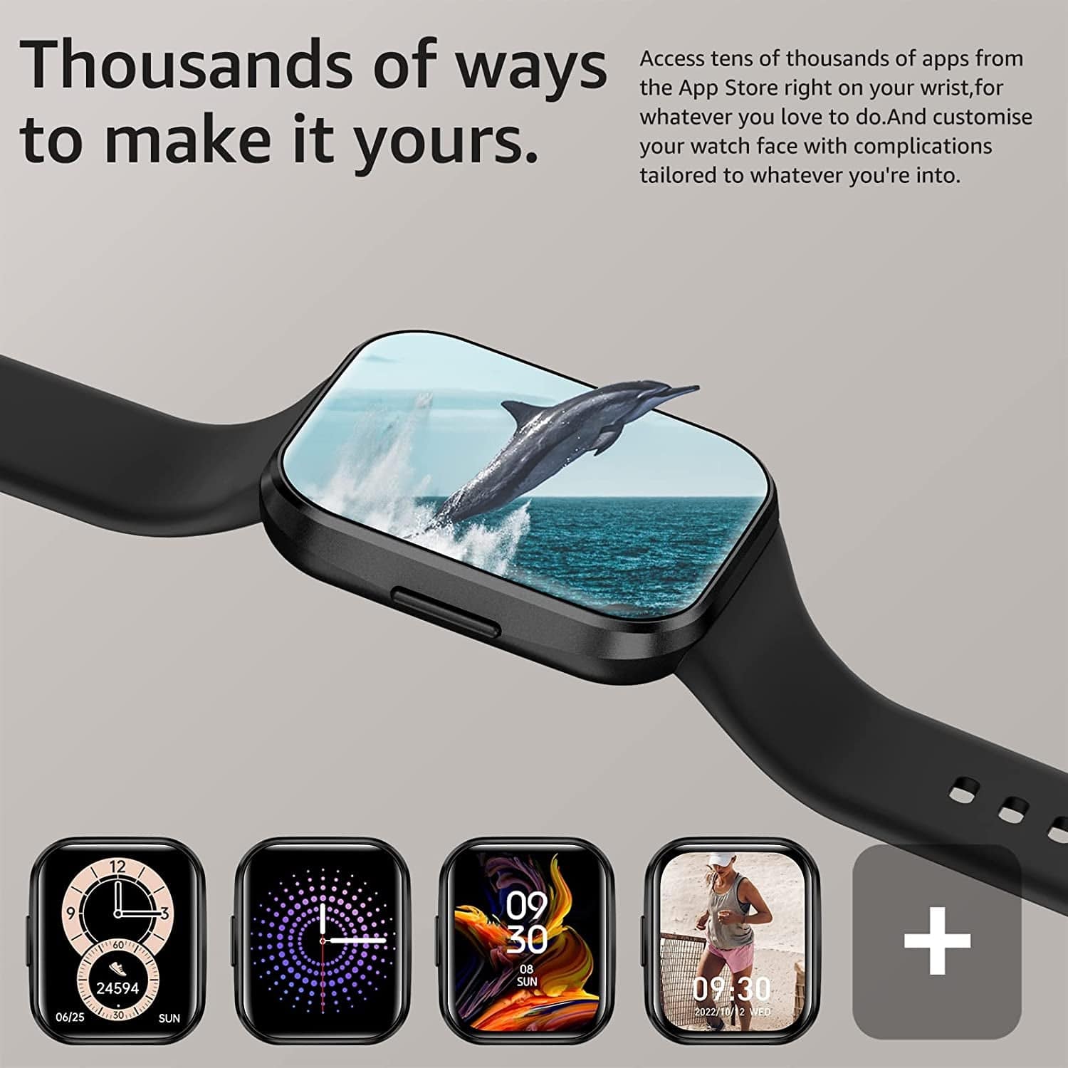 Smart Watch, Fitness Tracker with 24/7 Blood Pressure and Heart Rate Monitors, Fitness Watch with IP68 Waterproof, 1.69" HD Large Screen Smartwatch Compatible with Ios Android