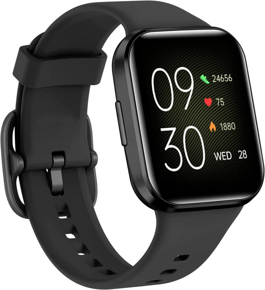 Smart Watch, Fitness Tracker with 24/7 Blood Pressure and Heart Rate Monitors, Fitness Watch with IP68 Waterproof, 1.69" HD Large Screen Smartwatch Compatible with Ios Android Black