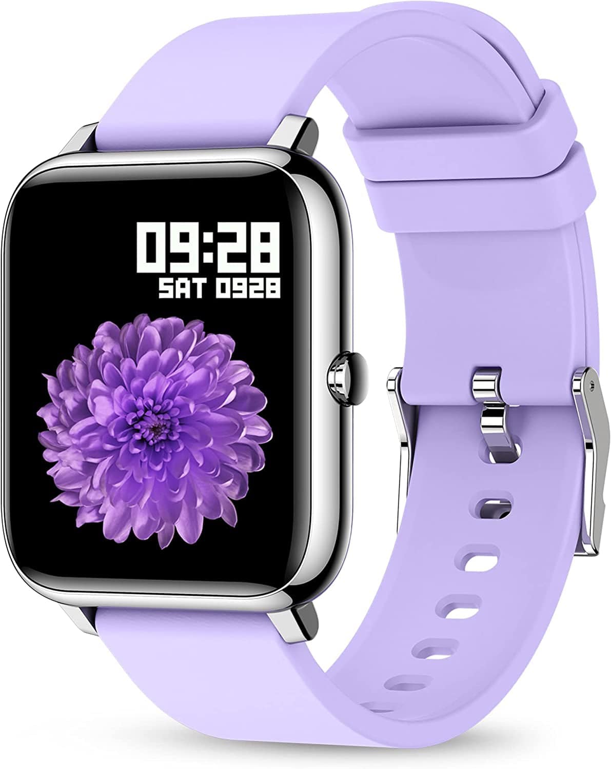 Smart Watch, Fitness Tracker with Heart Rate Monitor, Blood Pressure, Blood Oxygen Tracking, 1.4 Inch Touch Screen Smartwatch Fitness Watch for Women Men Compatible with Android Iphone Ios Purple