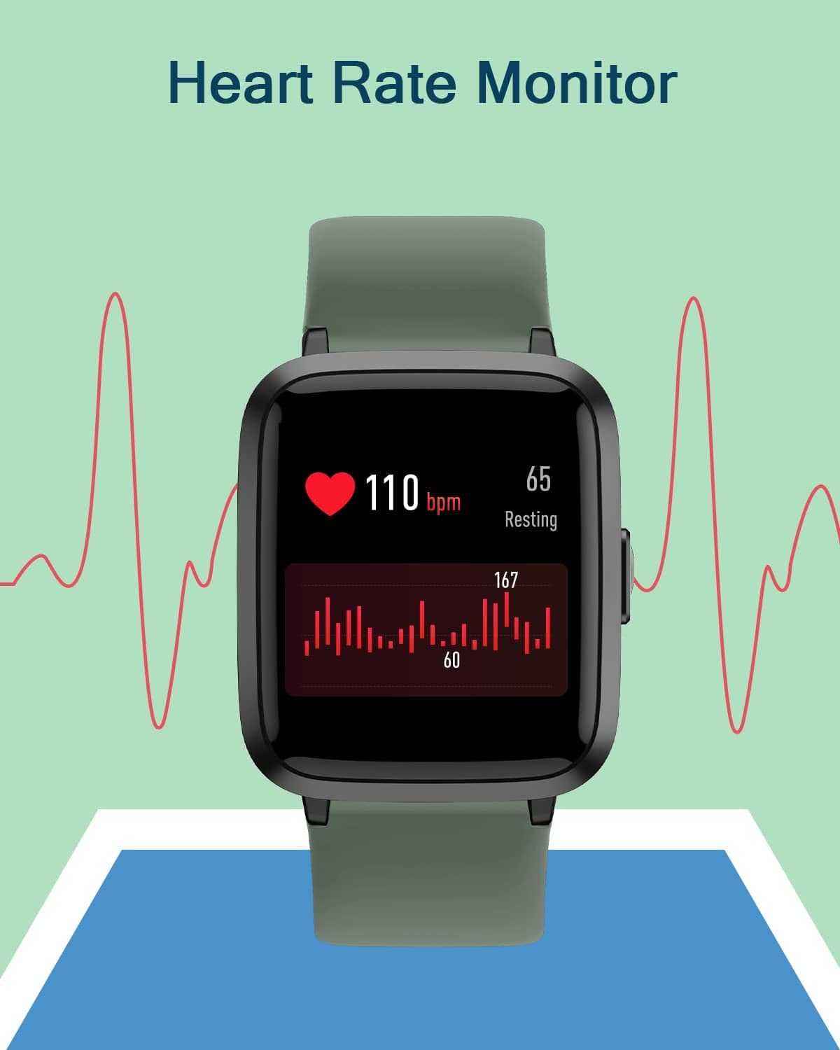 Smart Watch for Android and Ios Phones, Fitness Tracker Watch with Heart Rate Blood Pressure Sleep Monitor IP68 Waterproof, Compatible with Iphone Samsung, Smartwatch for Men Women