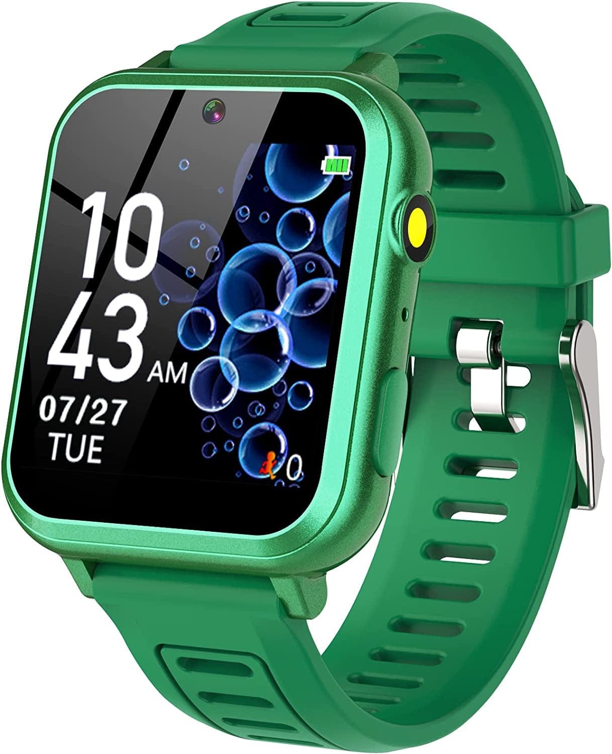 Smart Watch for Kids Boys, Kids Smart Watch Boys with 24 Games Alarm Clock Calendaring Camera Music Player Time Display Video & Audio Recording, Toys for 3-12 Years Old Boys Touchscreen Toddler Watch green