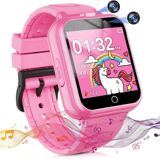 Smart Watch for Kids Girls Boys, Kids Watches with Dual Cameras 24 Learning Games Music Video Pedometer Alarm Calculator Watches, Gift for 3-10 Years Olds Girls Boys(Pink) Pink