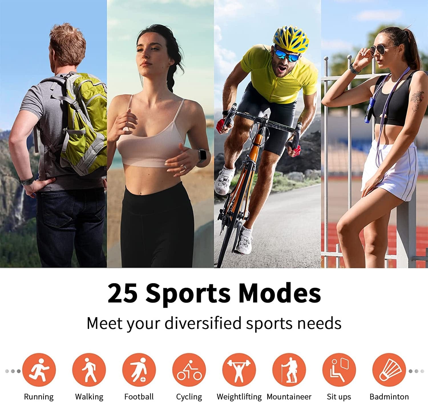 Smart Watch for Men Women, 1.69'' Fitness Tracker Health Monitor for Heart Rate, Blood Oxygen, Sleep,25 Sport Modes Activity Trackers IP68 Waterproof,Message Notification Fitness Watch for Android Ios Black / 1.69 Inches