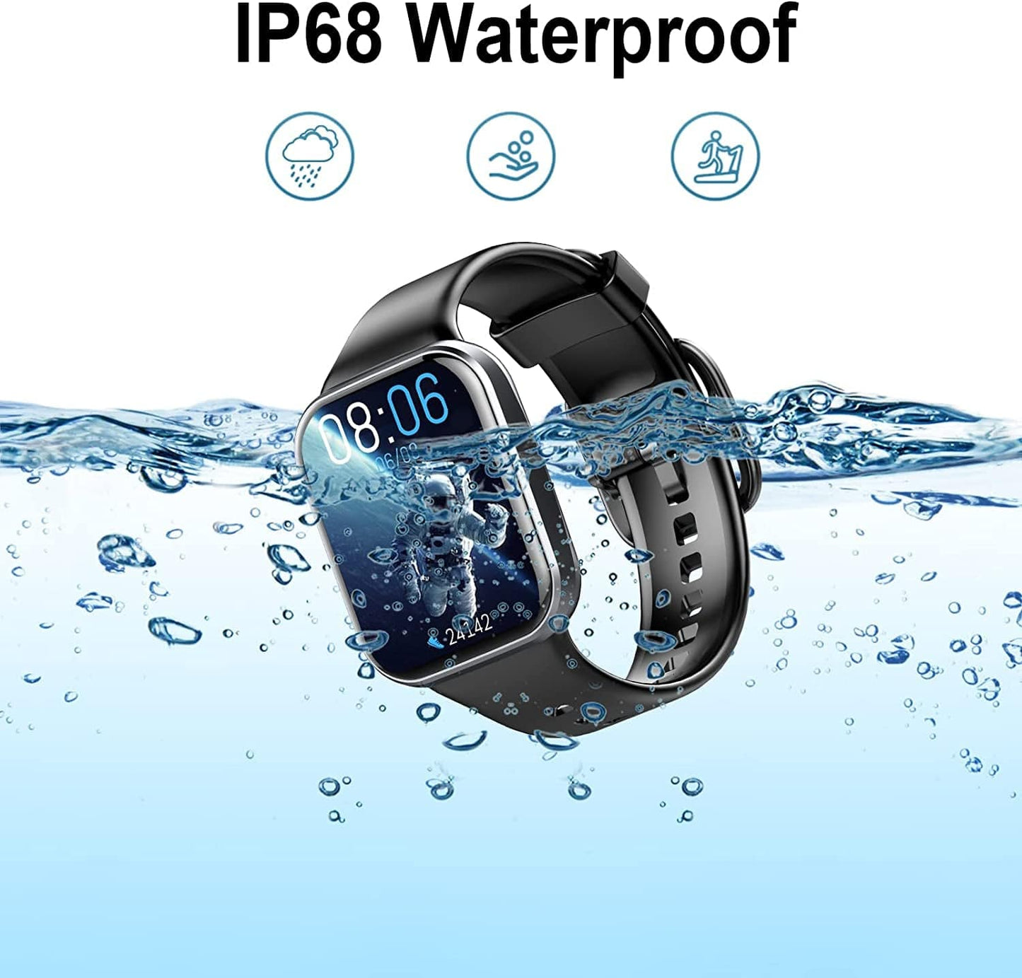 Smart Watch for Men Women, 1.69" HD Screen Activity Tracker Smartwatch, Fitness Tracker with Heart Rate/Sleep Monitor, 25 Sport Modes IP68 Waterproof, Pedometer, Fitness Watch for Android Ios Phones