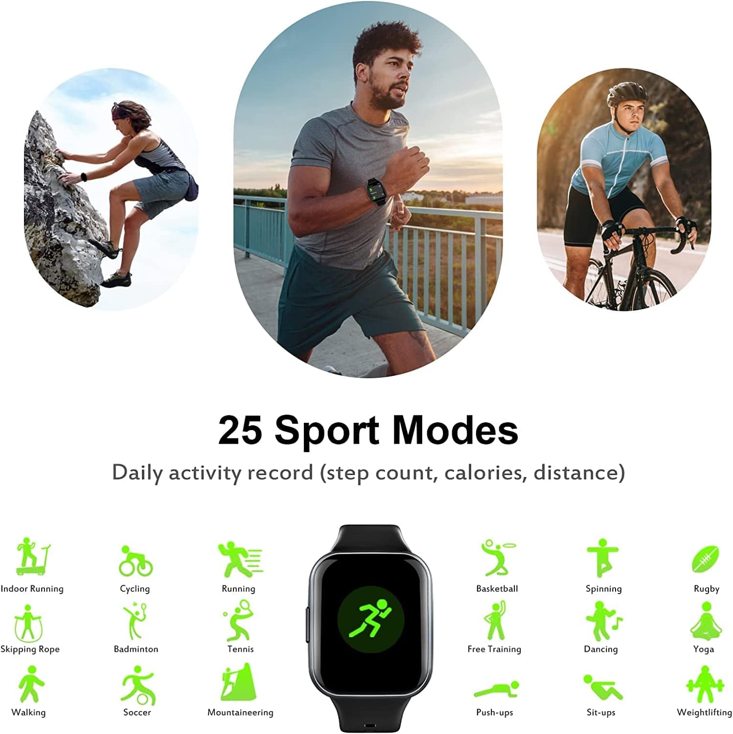 Smart Watch for Men Women, 1.69" HD Screen Activity Tracker Smartwatch, Fitness Tracker with Heart Rate/Sleep Monitor, 25 Sport Modes IP68 Waterproof, Pedometer, Fitness Watch for Android Ios Phones