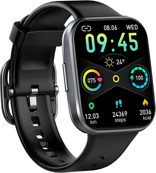 Smart Watch for Men Women, 2022 Fitness Tracker 1.69" Touch Screen Smartwatch Fitness Watch 25 Sports IP68 Waterproof, Heart Rate/Sleep Monitor/Pedometer/Calories, Activity Tracker for Android Iphone Black / 1.69 inch