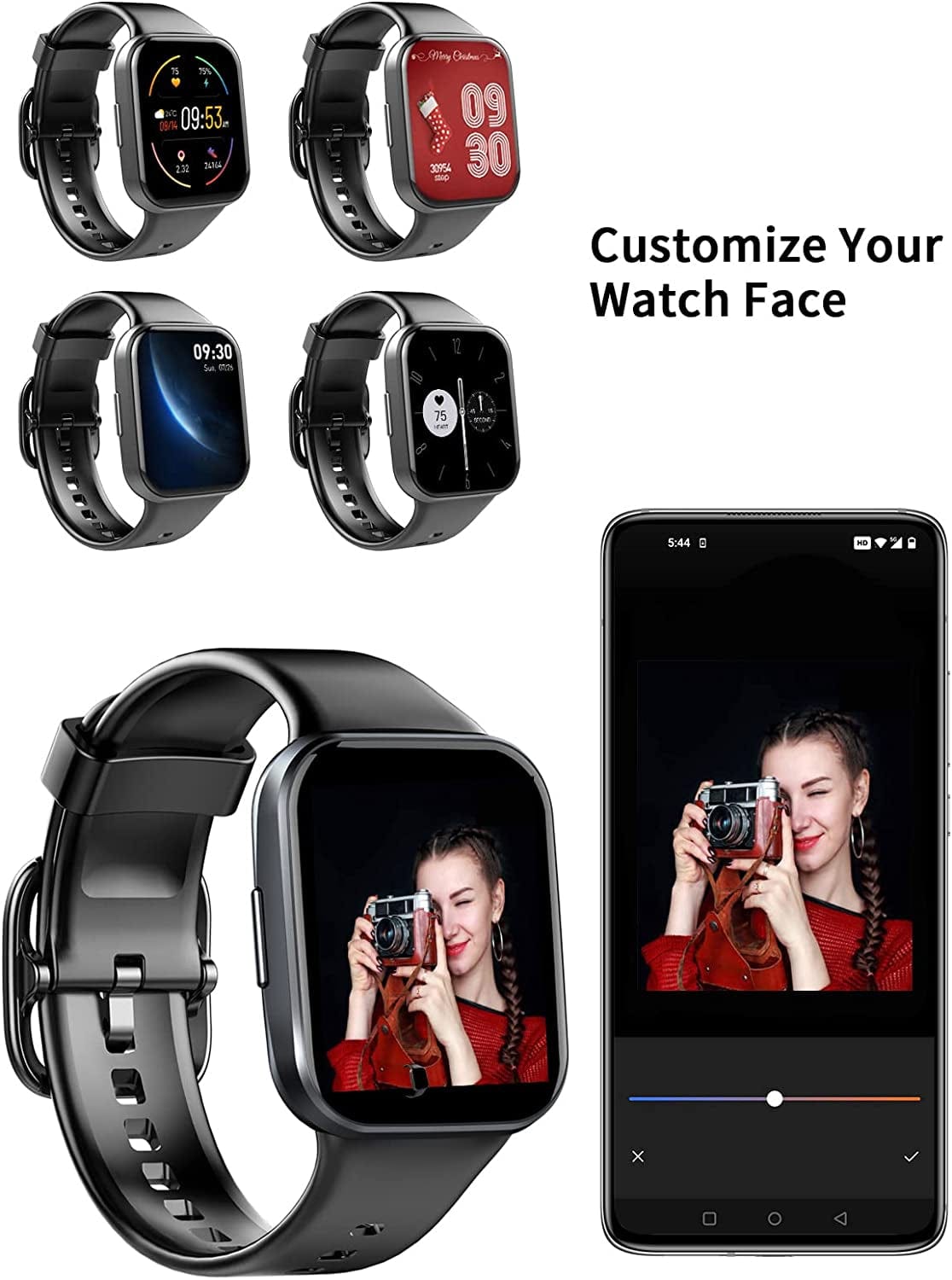 Smart Watch for Men Women, Fitness Tracker Heart Rate/Sleep Monitor, 1.69" Color Screen Fitness Watch Step/Calorie Counter, 25 Sport Modes IP68 Waterproof Activity Trackers, Smartwatch for Android Ios