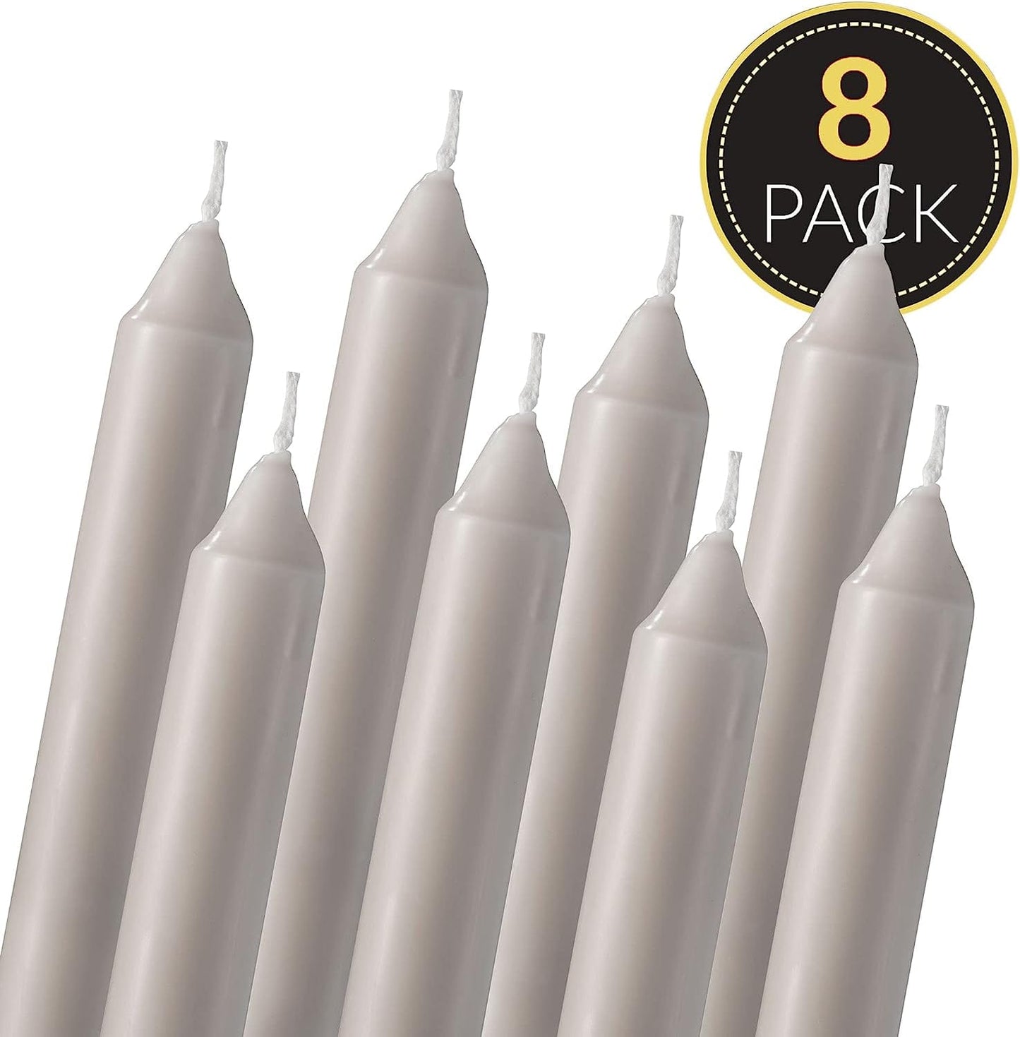 SPAAS Straight Beige Candle Sticks - Pack of 8 6" Long Candles | 5 Hour Long Burning Unscented Candles for Emergency Candles, Chime Candles, Table Candles for Wedding, and Home Decoration