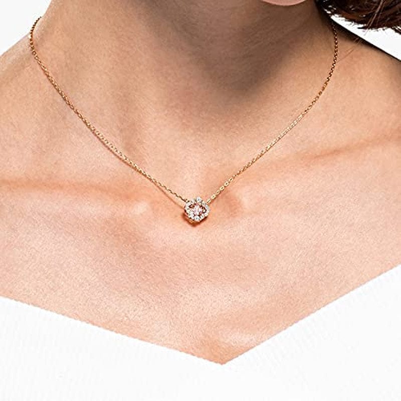 Sparkling Dance Clover Jewelry Collection, Rose Gold Tone Finish, Pink Crystals, Clear Crystals