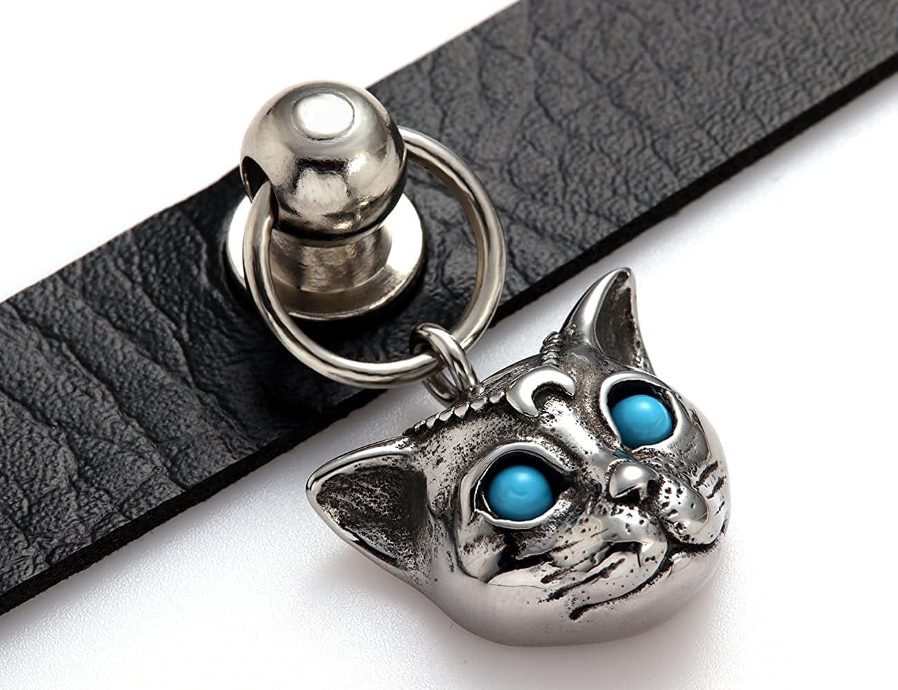 Spiked Choker Goth Necklaces Cat Black Chokers Necklaces for Women Girls Leather Choker for Men Heart Choker Collar Adjustable Punk Jewelry Gifts Cat A