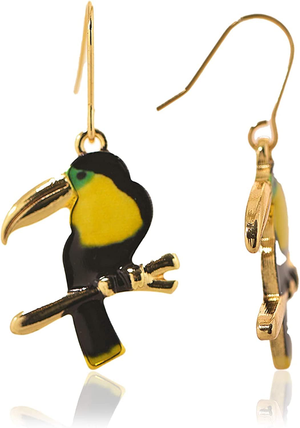 Spinningdasiy Dangling Colorful Flying Creature Bird Earrings | Bird Lover Earrings Yellow