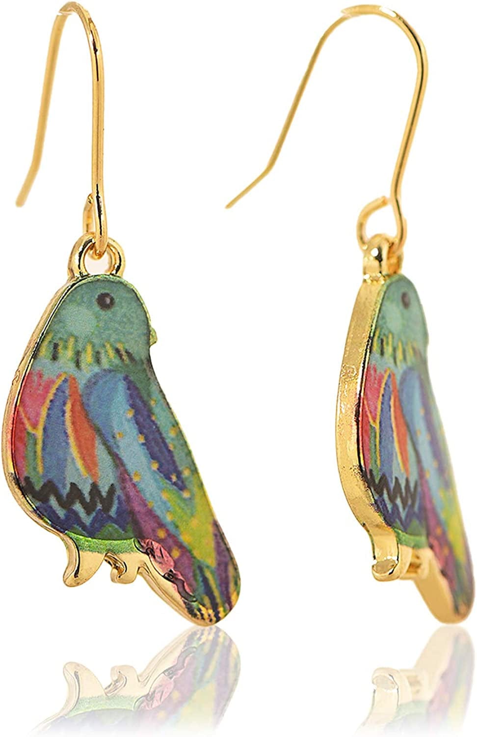 Spinningdasiy Dangling Colorful Flying Creature Bird Earrings | Bird Lover Earrings Green