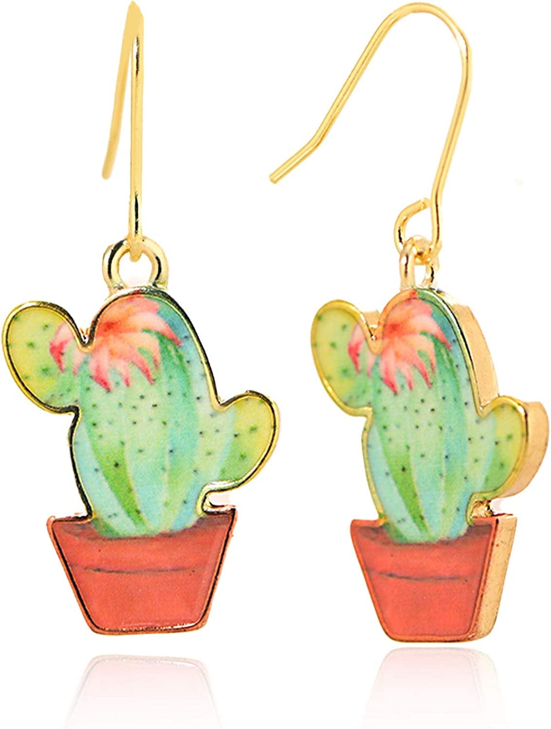 Spinningdasiy Dangling Colorful Flying Creature Bird Earrings | Bird Lover Earrings Cactus Brown