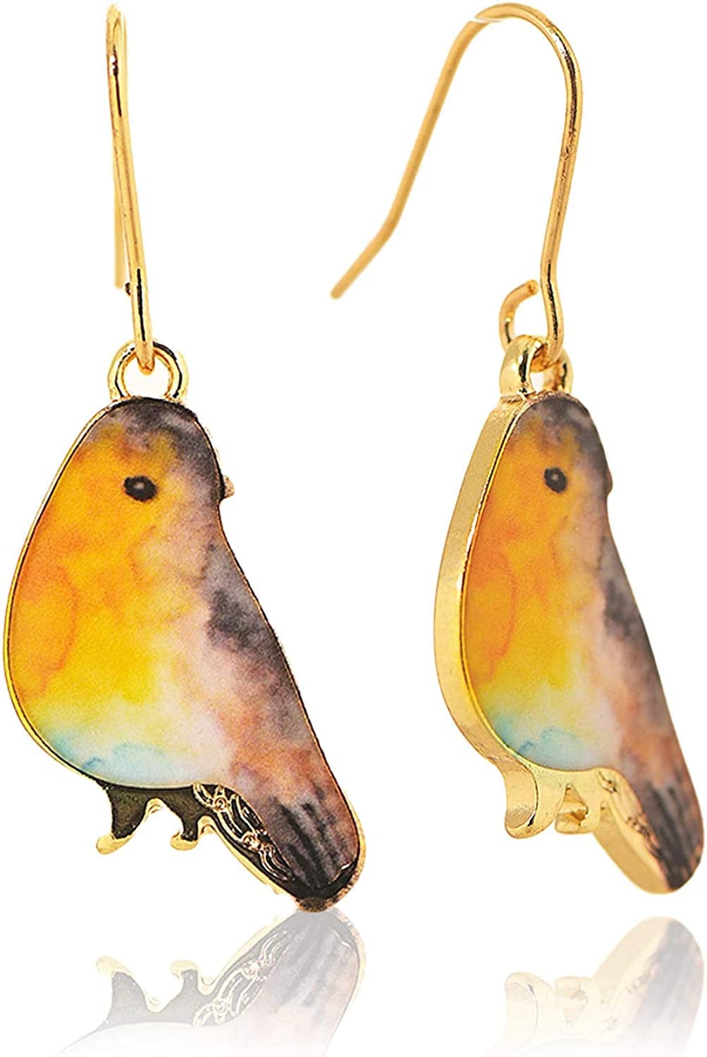 Spinningdasiy Dangling Colorful Flying Creature Bird Earrings | Bird Lover Earrings Pastel