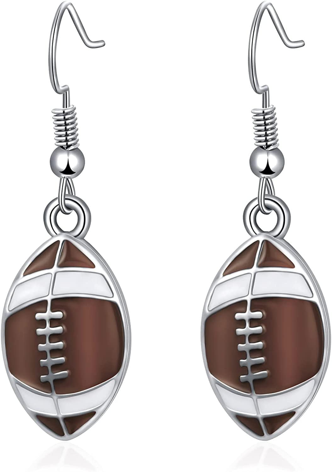 Sport Ball Dangle Earrings, Football Earrings, Basketball Earrings Soccer Volleyball Baseball Earrings for Women Fan Gift Football Coffee