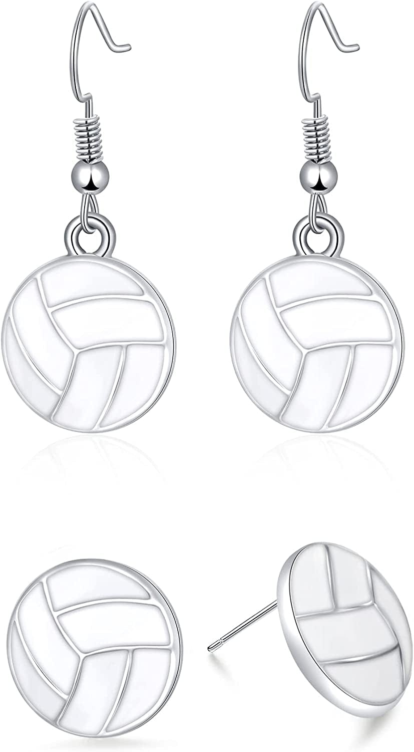 Sport Ball Dangle Earrings, Football Earrings, Basketball Earrings Soccer Volleyball Baseball Earrings for Women Fan Gift Volleyball Set