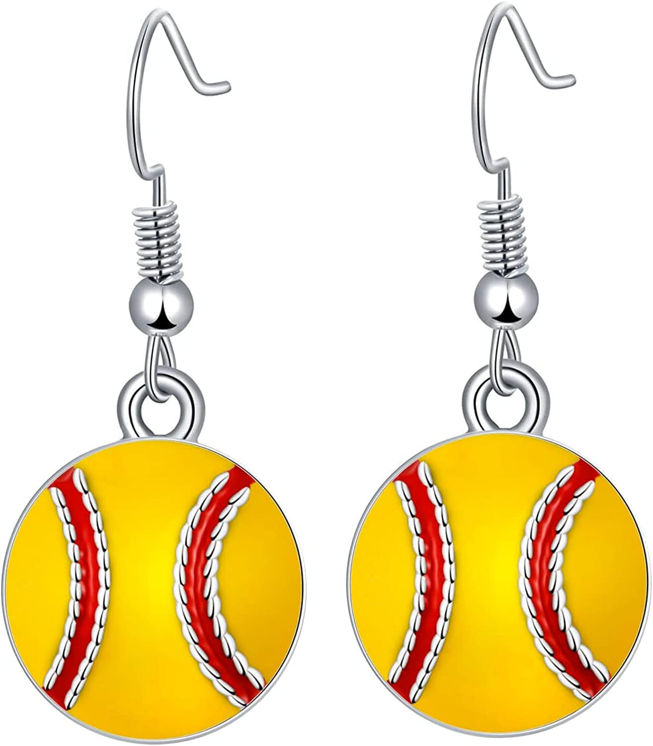Sport Ball Dangle Earrings, Football Earrings, Basketball Earrings Soccer Volleyball Baseball Earrings for Women Fan Gift Softball