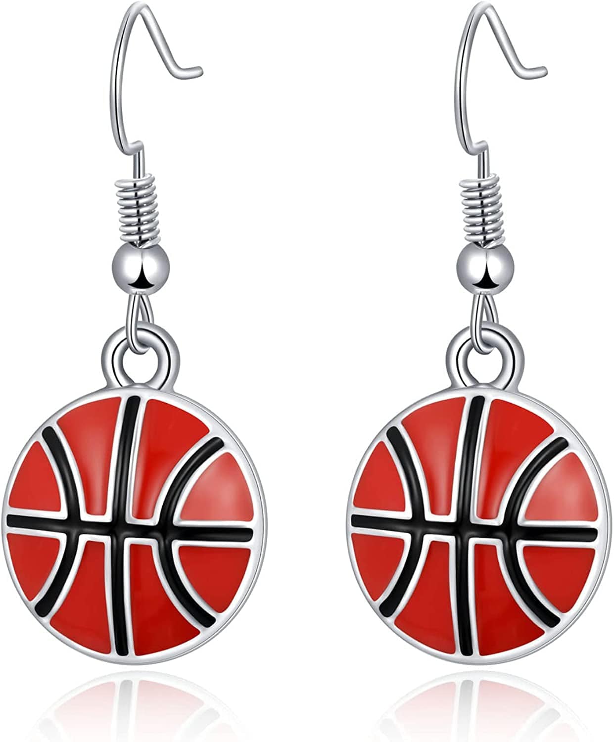 Sport Ball Dangle Earrings, Football Earrings, Basketball Earrings Soccer Volleyball Baseball Earrings for Women Fan Gift Basketball