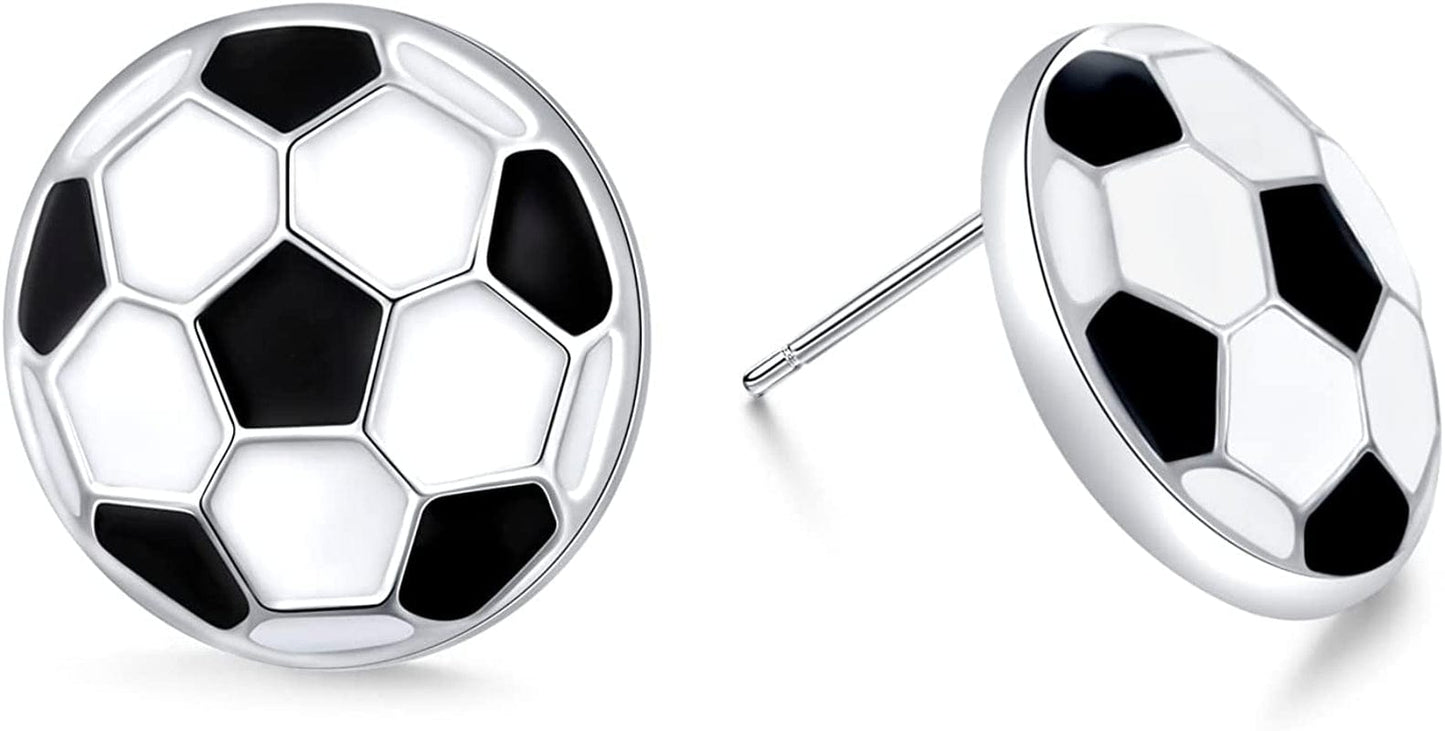 Sport Ball Dangle Earrings, Football Earrings, Basketball Earrings Soccer Volleyball Baseball Earrings for Women Fan Gift Soccer Stud