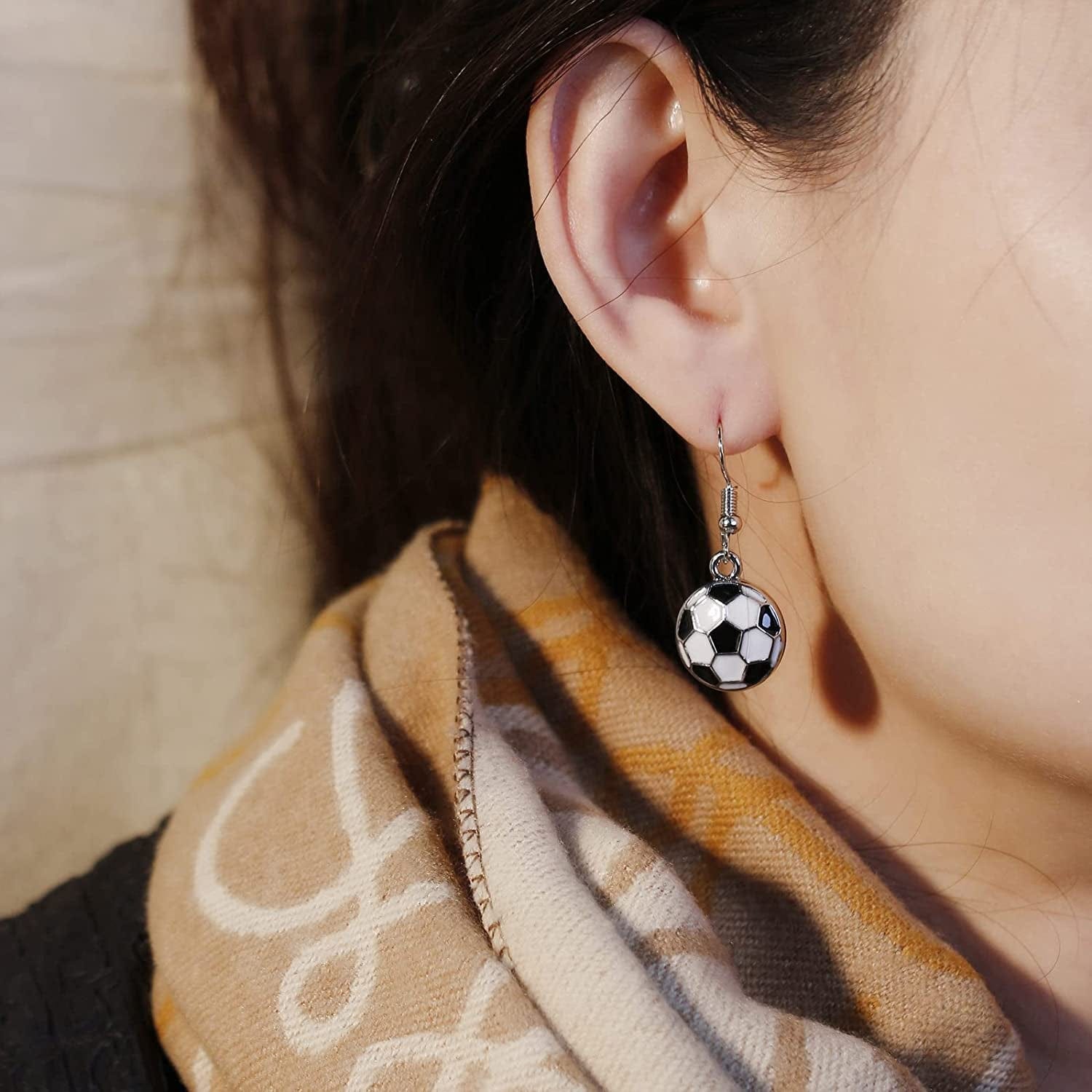 Sport Ball Dangle Earrings, Football Earrings, Basketball Earrings Soccer Volleyball Baseball Earrings for Women Fan Gift