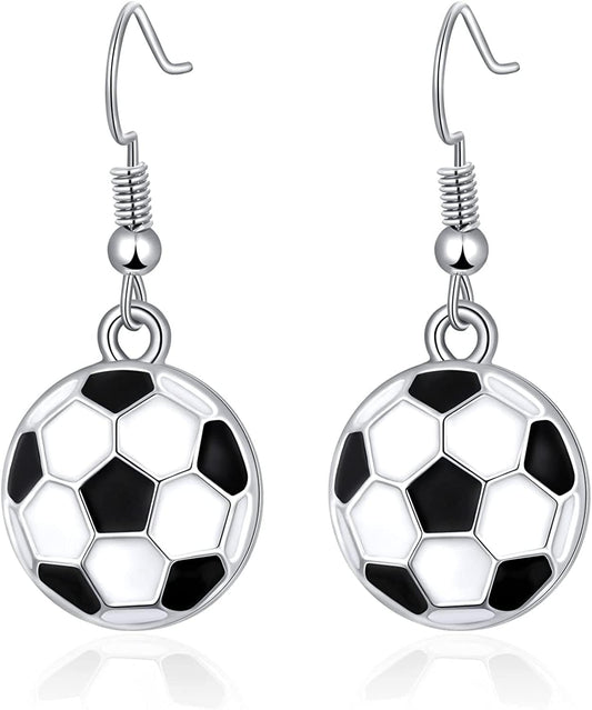 Sport Ball Dangle Earrings, Football Earrings, Basketball Earrings Soccer Volleyball Baseball Earrings for Women Fan Gift Soccer