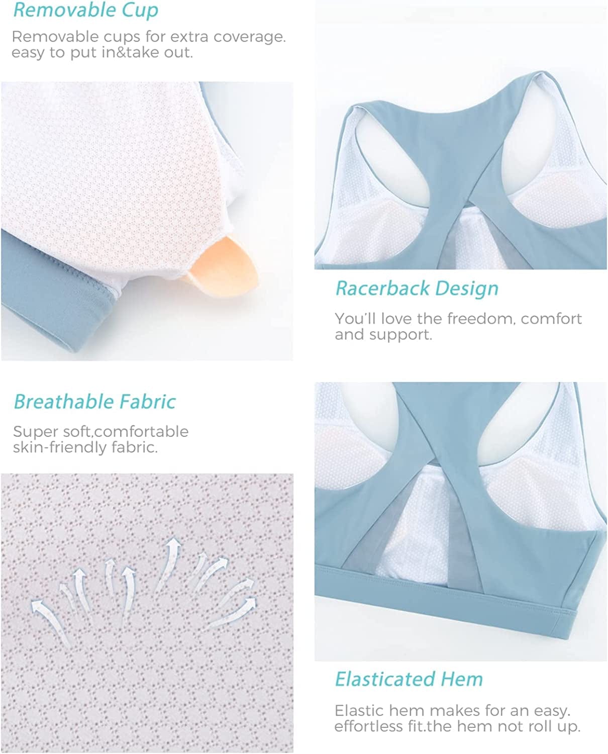 Sports Bra for Women,High Impact Large Bust Padded Sports Bra Fitness Workout Running Yoga Tank Tops