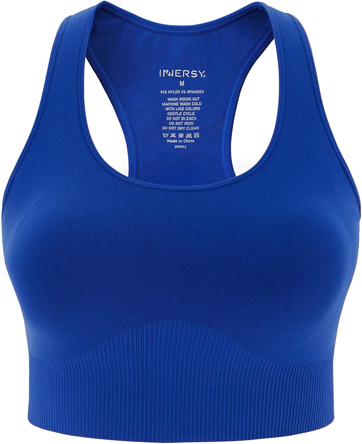 Sports Bra for Women Padded Mid-Impact Racerback Workout Bras Wirefree Yoga Tops Royal Blue / X-Large