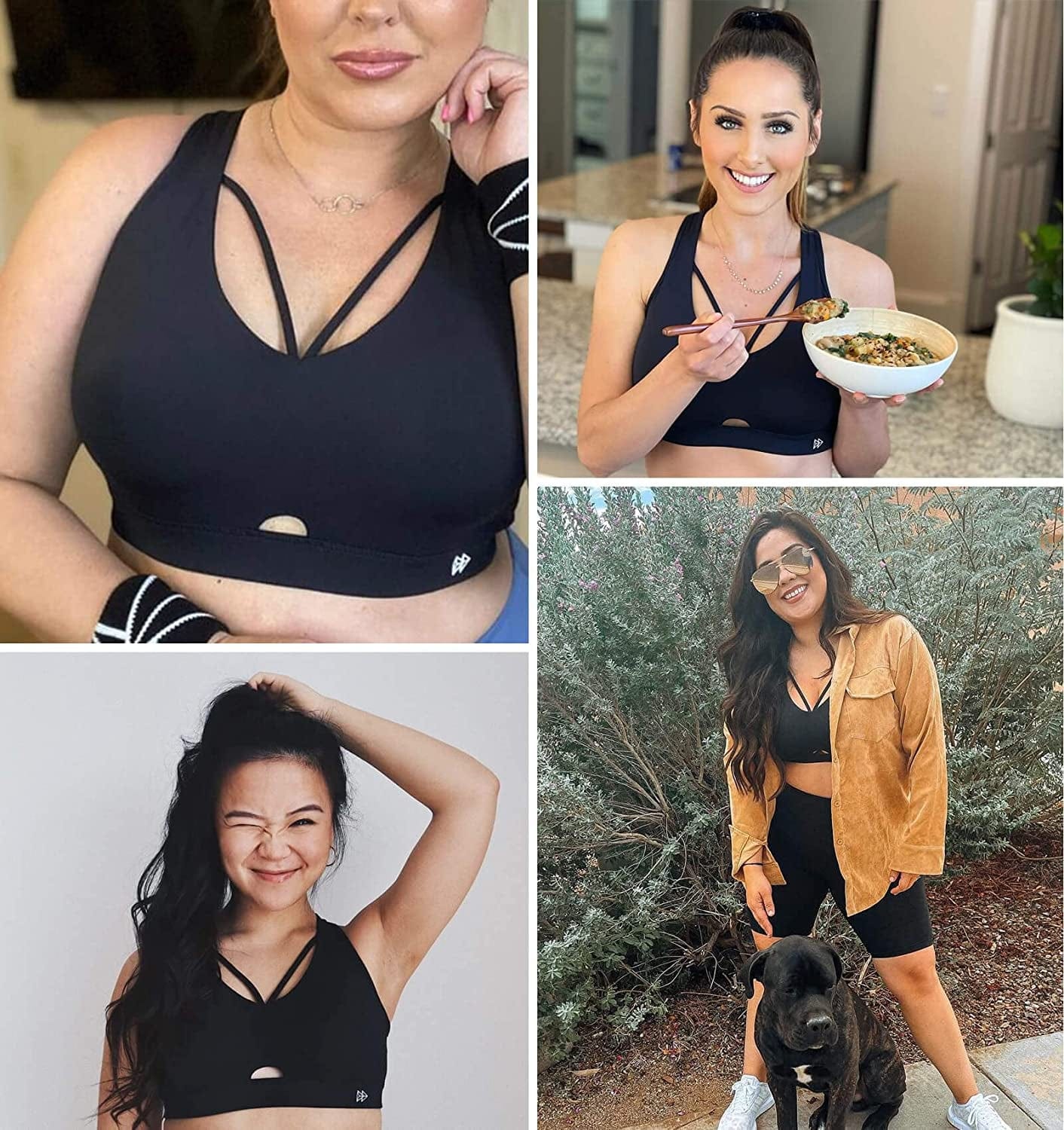 Sports Bra High Impact - Strappy Criss Cross Sports Bra Full Support for plus Size Fitness Gym