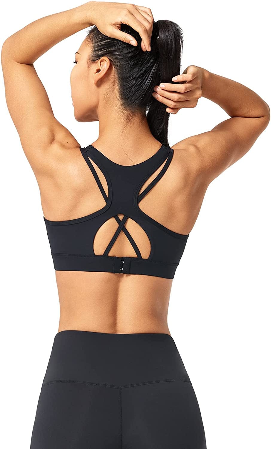 Sports Bra High Impact - Strappy Criss Cross Sports Bra Full Support for plus Size Fitness Gym