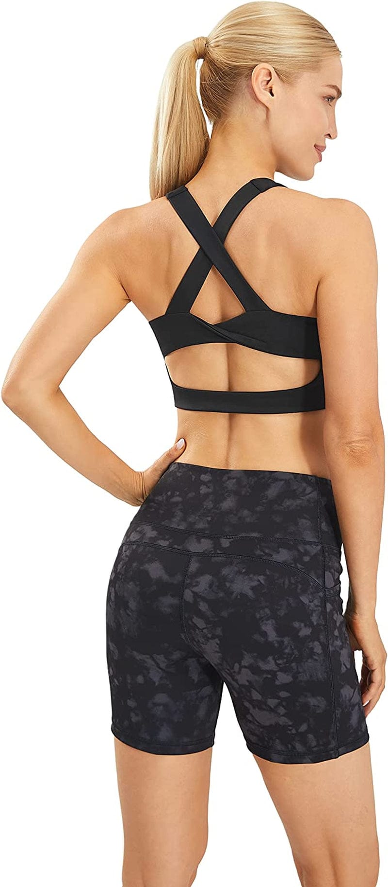 Sports Bras for Women Criss-Cross Back Padded Workout Tank Tops Medium Support Crop Tops for Women