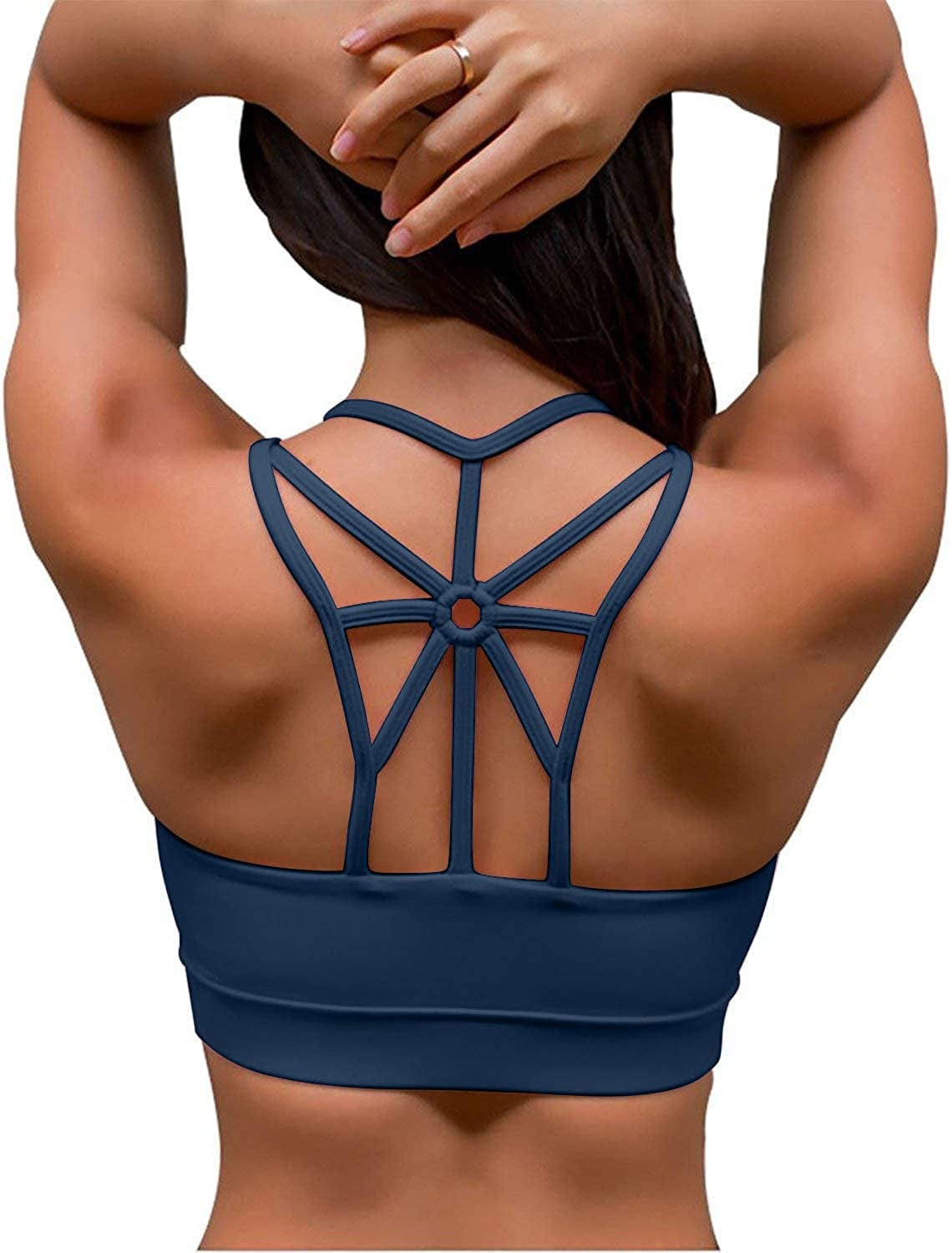 Sports Bras for Women Cross Back Padded Sports Bra Medium Support Workout Running Yoga Bra Teal / XX-Large