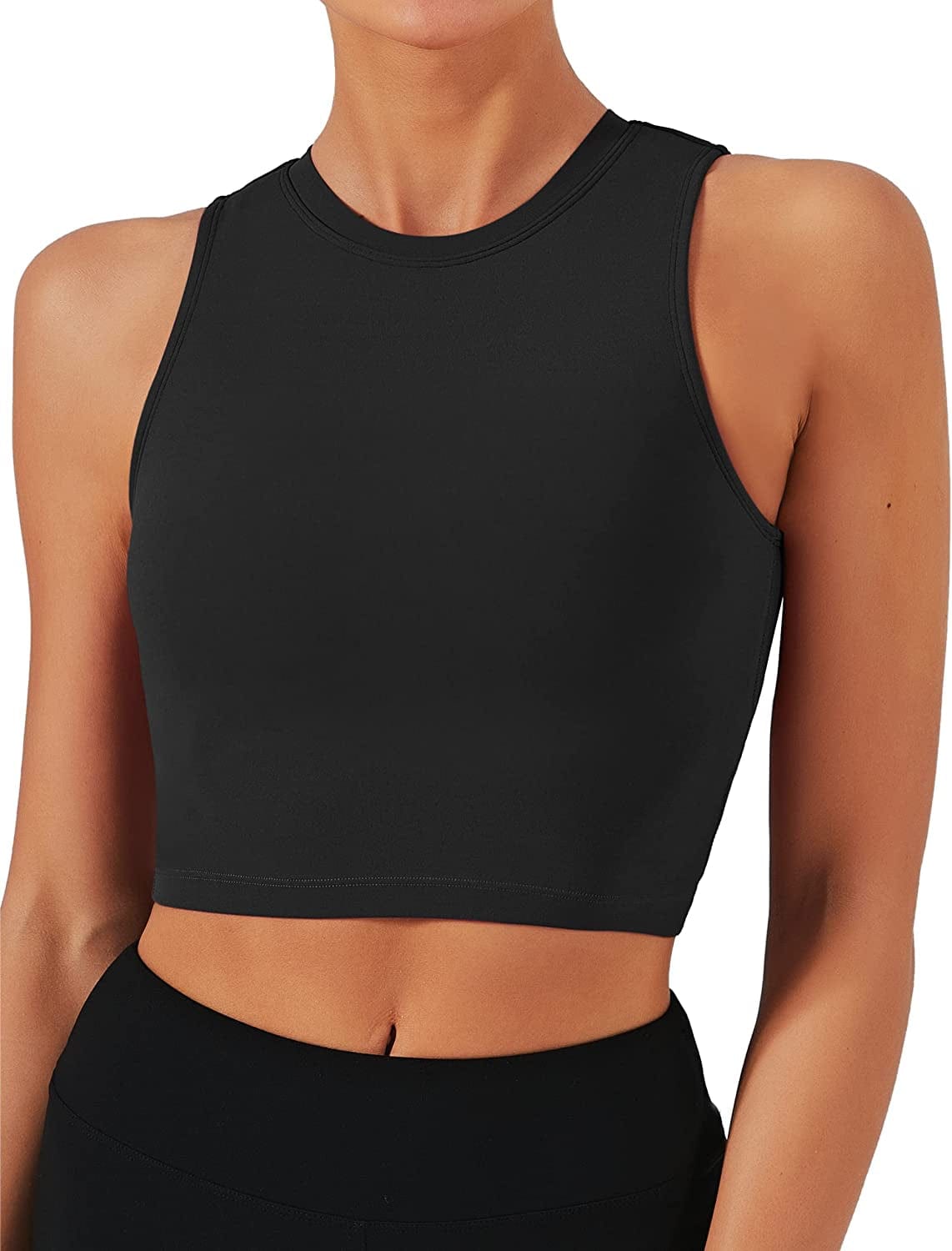 Sports Bras for Women Removable Padded Yoga Tank Tops Sleeveless Fitness Workout Running Crop Tops Black / X-Large