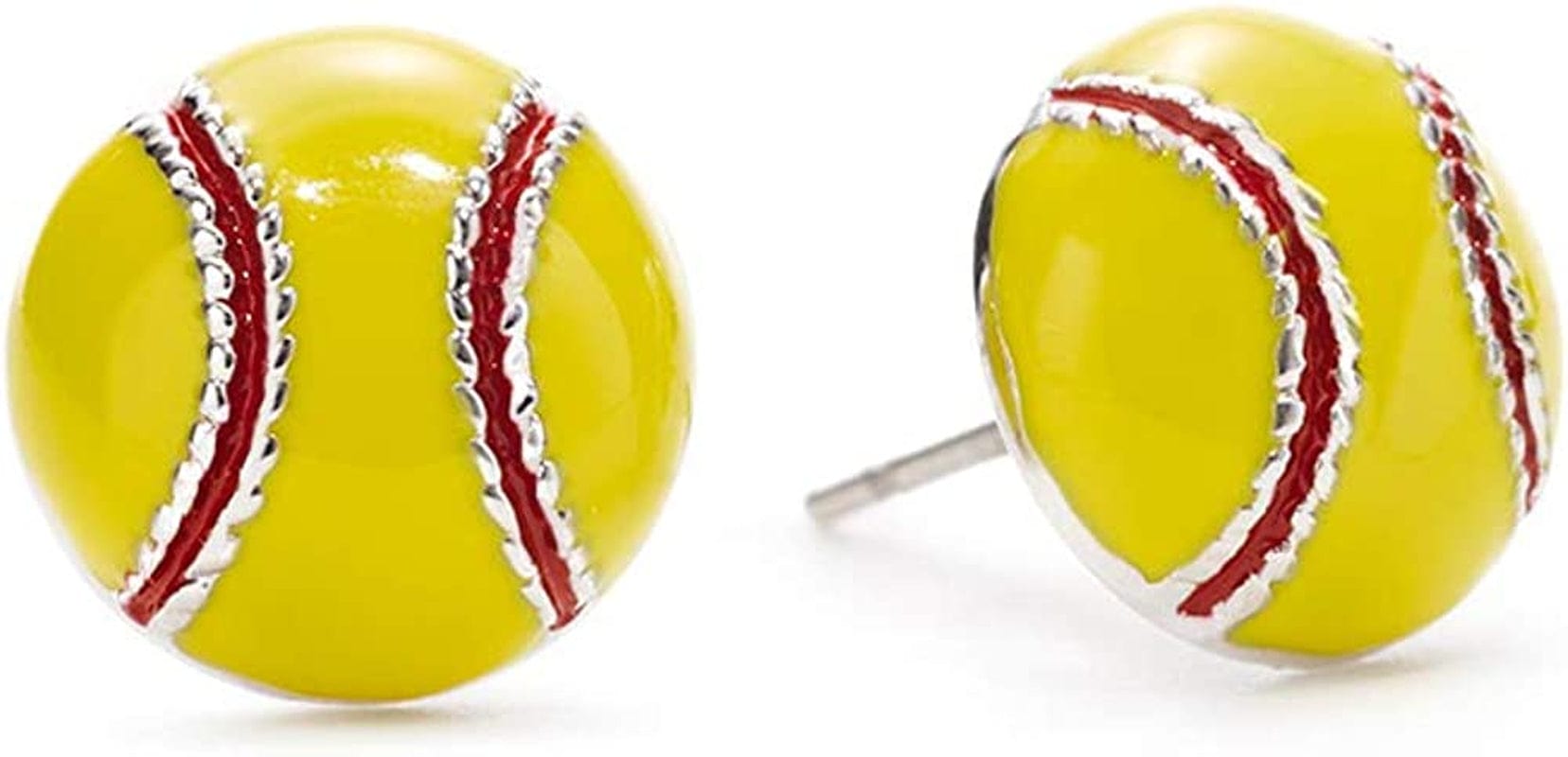 Sports Stud Soccer, Volleyball, Softball, Tennis Basketball, Baseball, Football Earrings Jewelry Girls Women Mom Player Fan Gift Softball Enamel