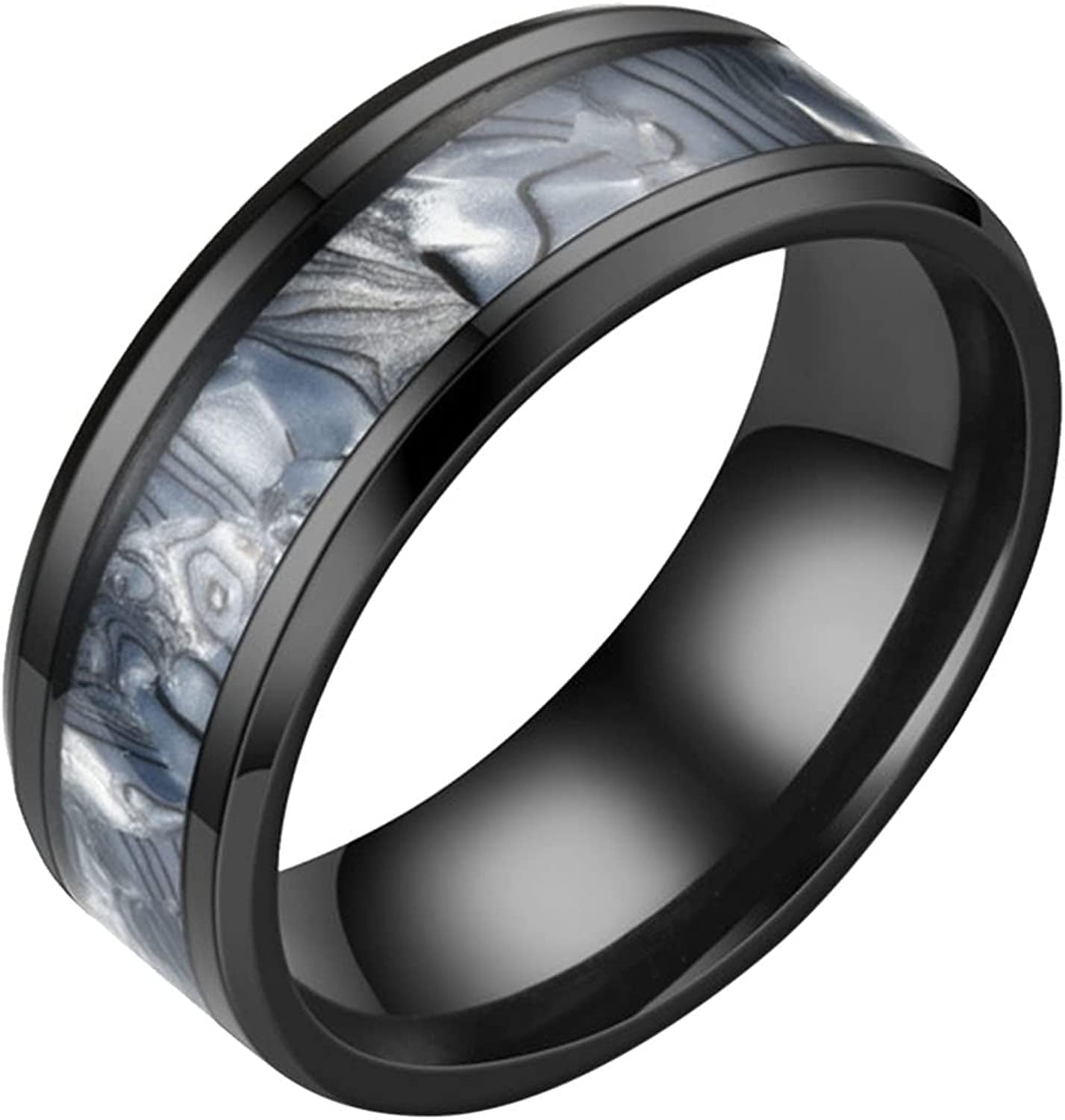 Stainless Steel Anxiety Ring for Women Men Size 6 13 Width 8MM 6 Color Exquisite Ring Black Sand Blasted Finished Silver Rings Sets Stainless Steel,Blue,Silver / 13