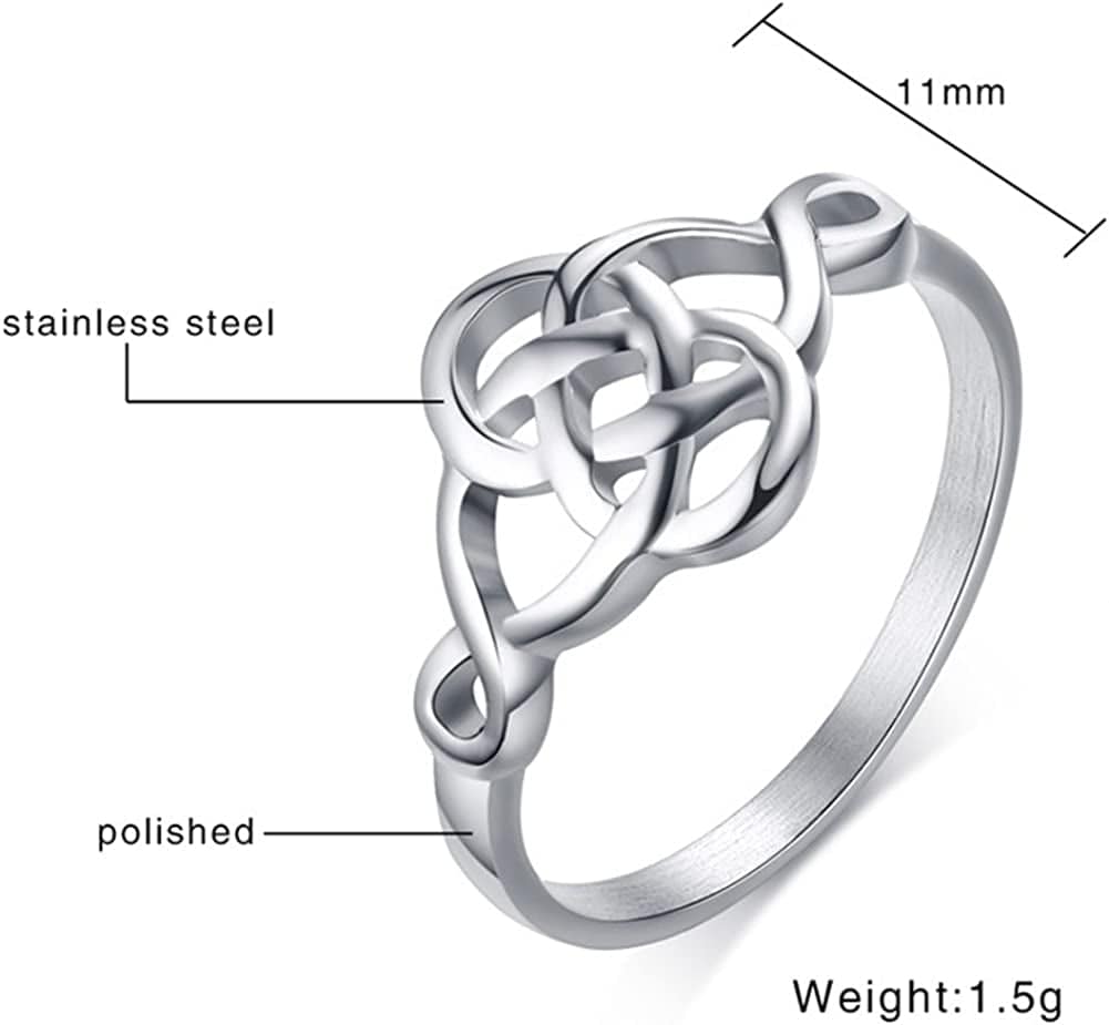 Stainless Steel Plain Classical Celtic Love Knot Wedding Promise Anniversary Ring